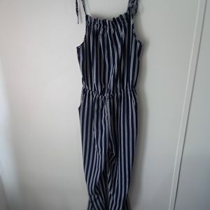 Green Envelope jumpsuit blue and white
